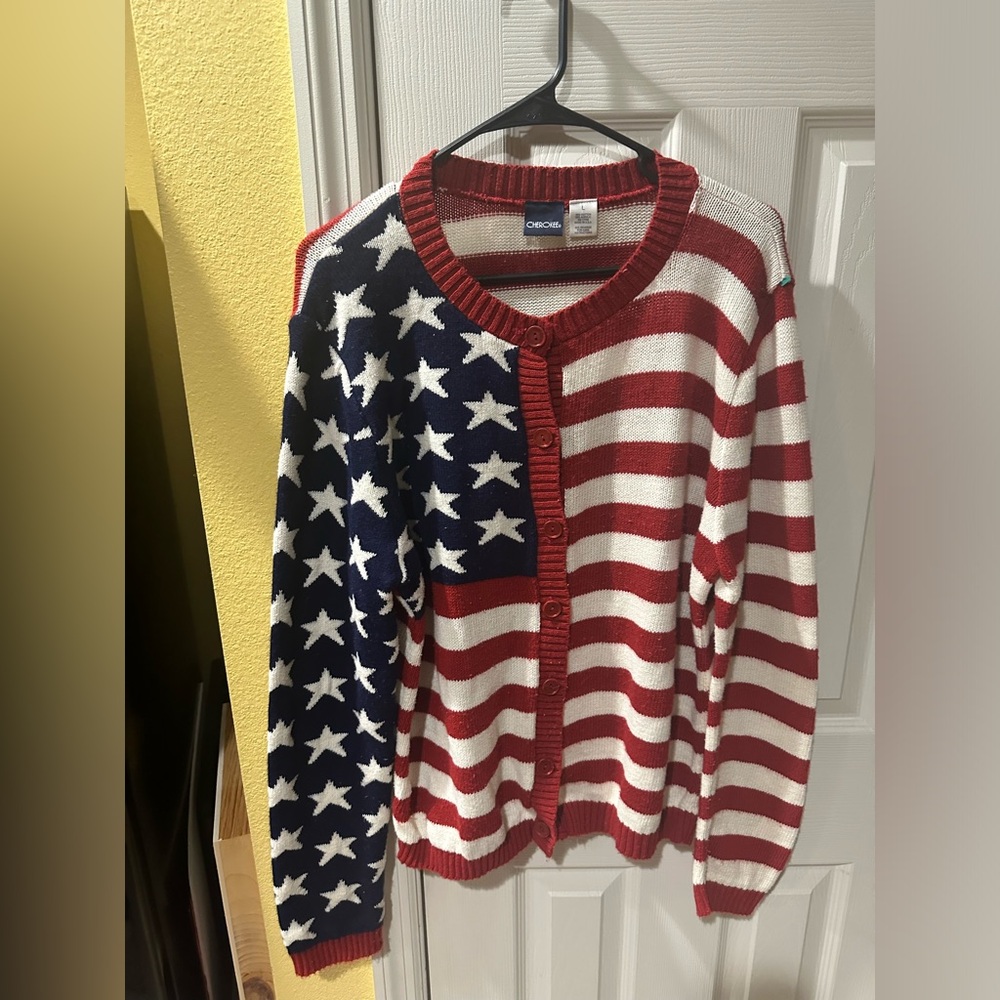 Vintage Cherokee American Flag Cardigan